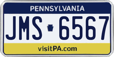 PA license plate JMS6567