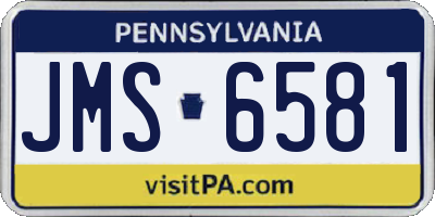 PA license plate JMS6581