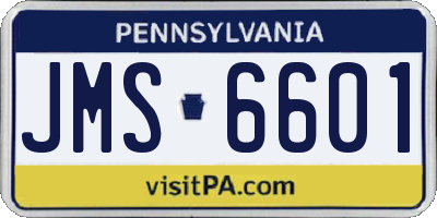 PA license plate JMS6601