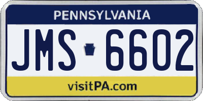 PA license plate JMS6602