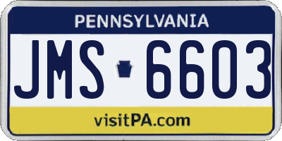 PA license plate JMS6603