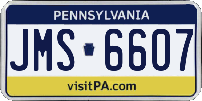 PA license plate JMS6607