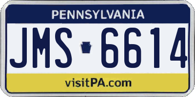 PA license plate JMS6614