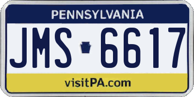 PA license plate JMS6617