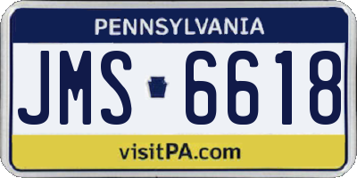 PA license plate JMS6618
