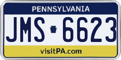 PA license plate JMS6623