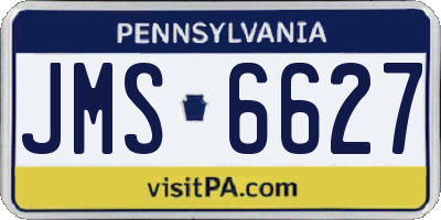 PA license plate JMS6627