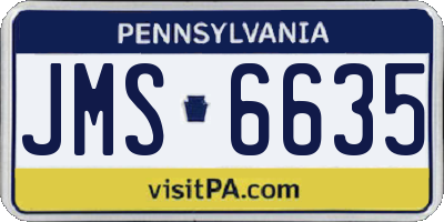 PA license plate JMS6635