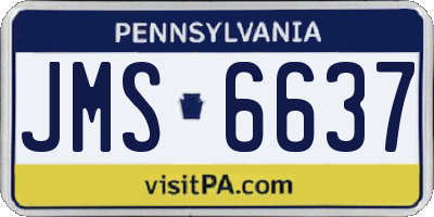 PA license plate JMS6637