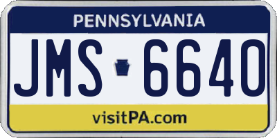 PA license plate JMS6640