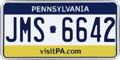 PA license plate JMS6642