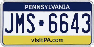 PA license plate JMS6643