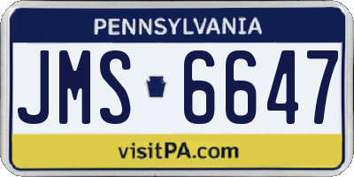 PA license plate JMS6647