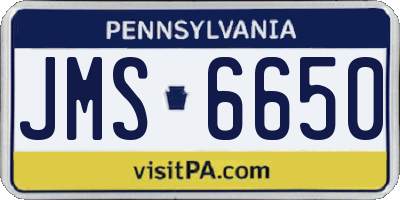 PA license plate JMS6650