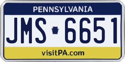 PA license plate JMS6651