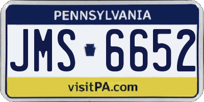 PA license plate JMS6652