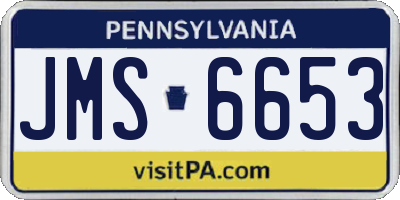 PA license plate JMS6653