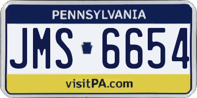 PA license plate JMS6654