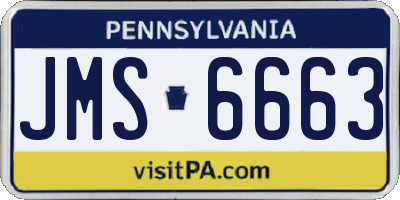 PA license plate JMS6663