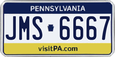 PA license plate JMS6667