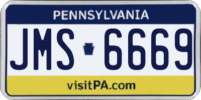 PA license plate JMS6669