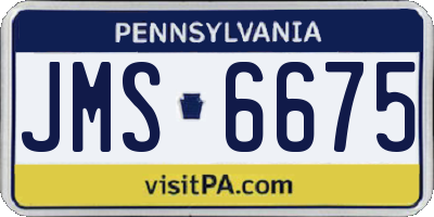 PA license plate JMS6675