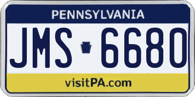 PA license plate JMS6680
