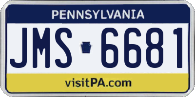 PA license plate JMS6681
