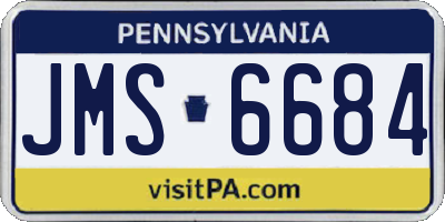 PA license plate JMS6684
