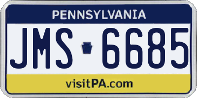 PA license plate JMS6685