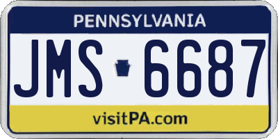 PA license plate JMS6687
