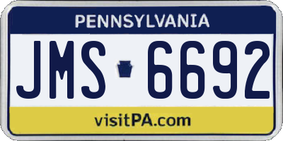 PA license plate JMS6692