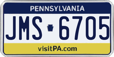 PA license plate JMS6705