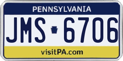 PA license plate JMS6706