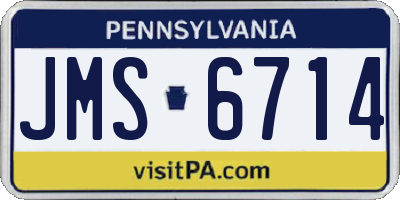 PA license plate JMS6714
