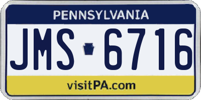 PA license plate JMS6716
