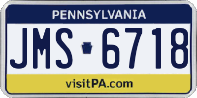 PA license plate JMS6718