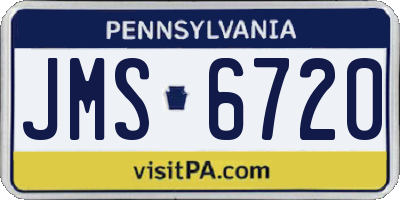 PA license plate JMS6720