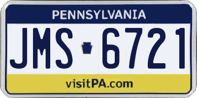 PA license plate JMS6721