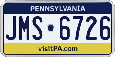 PA license plate JMS6726