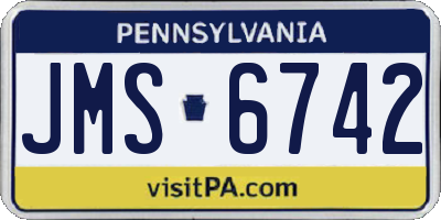 PA license plate JMS6742
