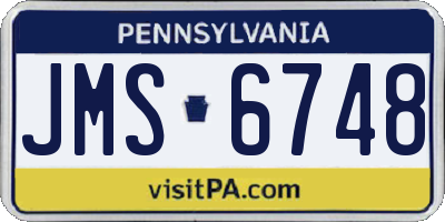 PA license plate JMS6748