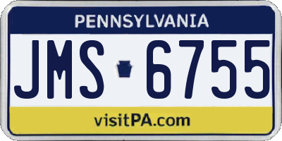 PA license plate JMS6755