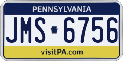PA license plate JMS6756