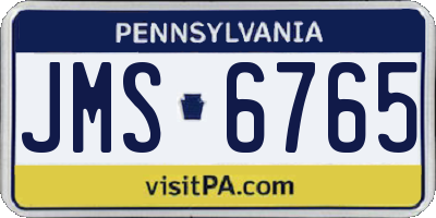 PA license plate JMS6765