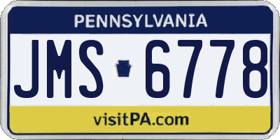 PA license plate JMS6778