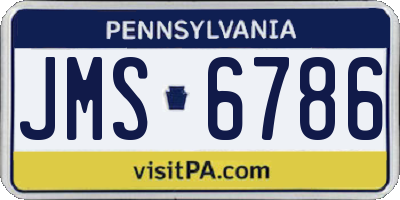 PA license plate JMS6786