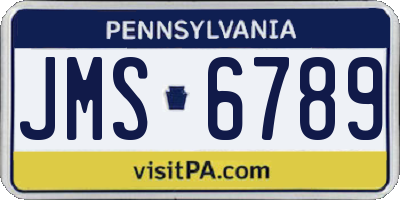 PA license plate JMS6789