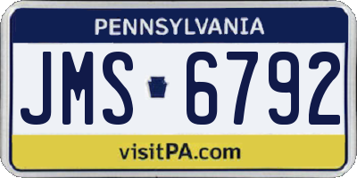PA license plate JMS6792