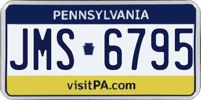 PA license plate JMS6795